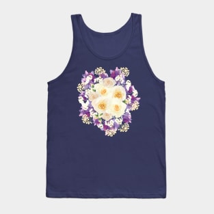 Lavender Rose Baby Breath Flowers Floral Bouquet Scented Tank Top